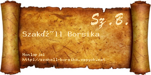 Szakáll Borsika névjegykártya